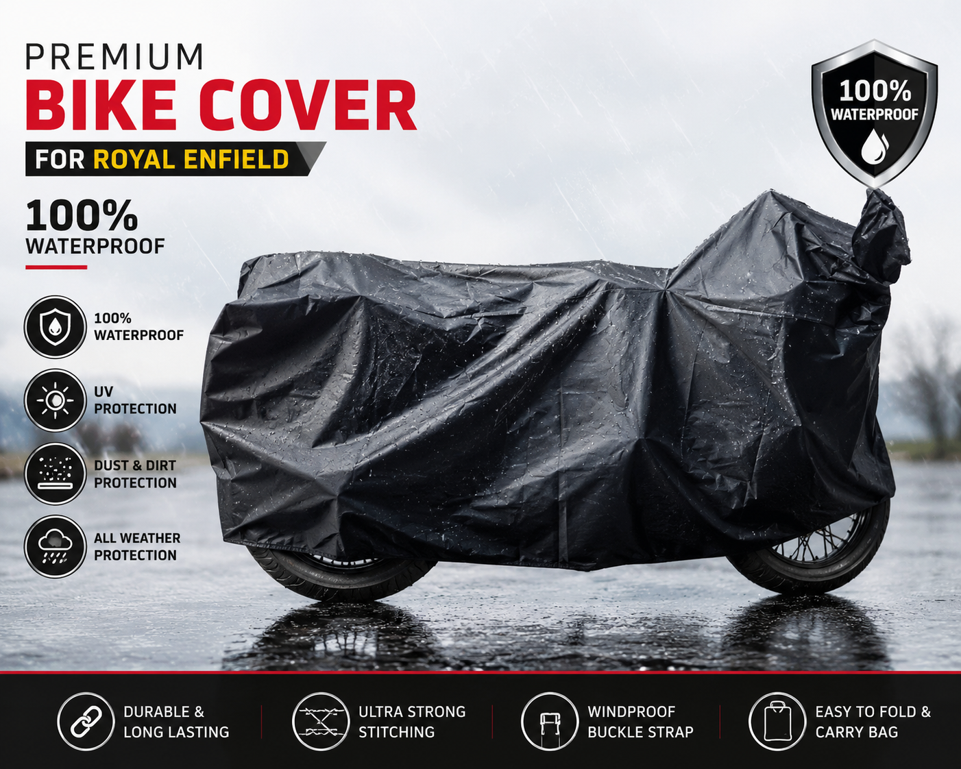 Premium Bike Dust Cover for Royal Enfield -3XL