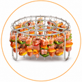 Air Fryer Skewer Rack – Stainless Steel 24-Stick BBQ Grill Set