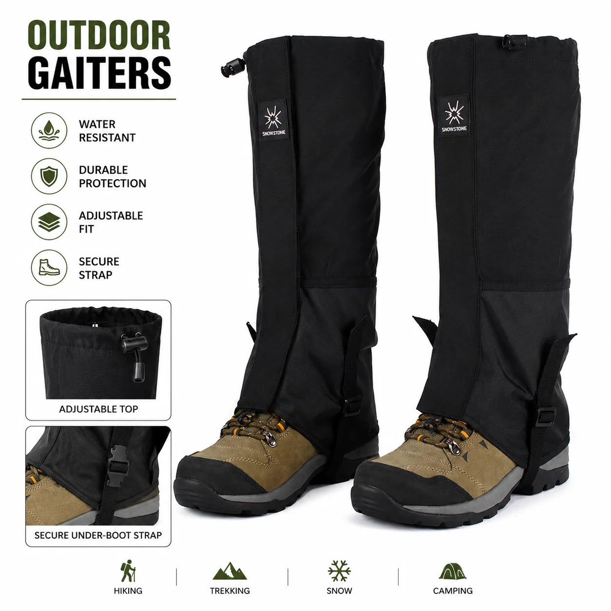Waterproof Outdoor Leg Gaiters – Snow & Sand Cover