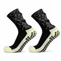 1 Pair Non Slip Breathable Football Socks-Black Graphics