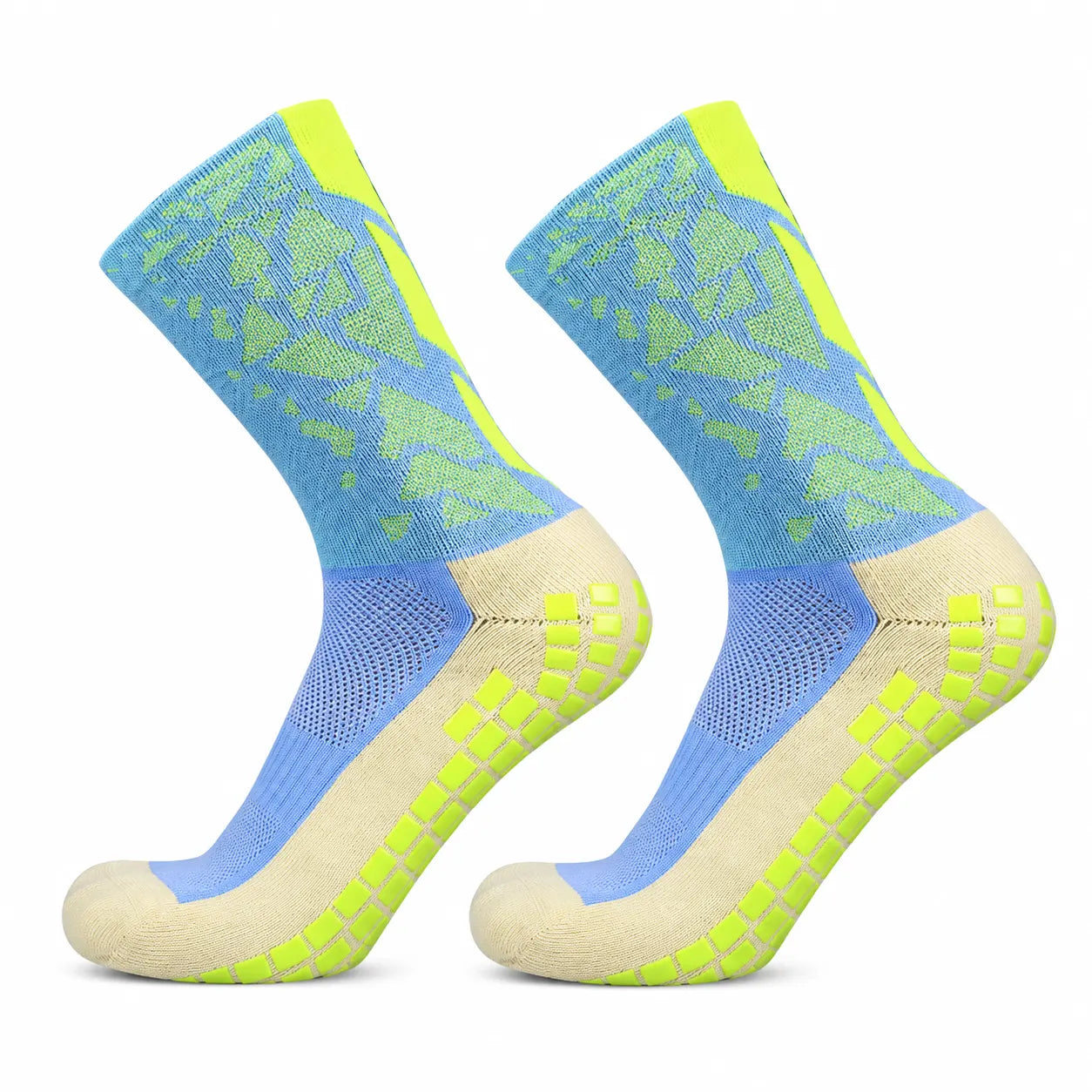 1 Pair Non Slip Breathable Football Socks-Sky Blue Graphics