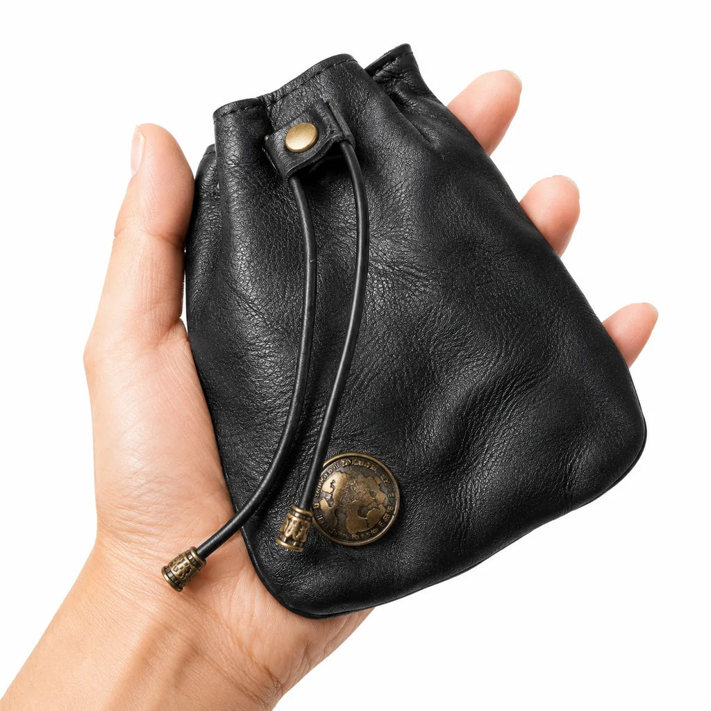 Vintage Drawstring Coin & Key Pouch
