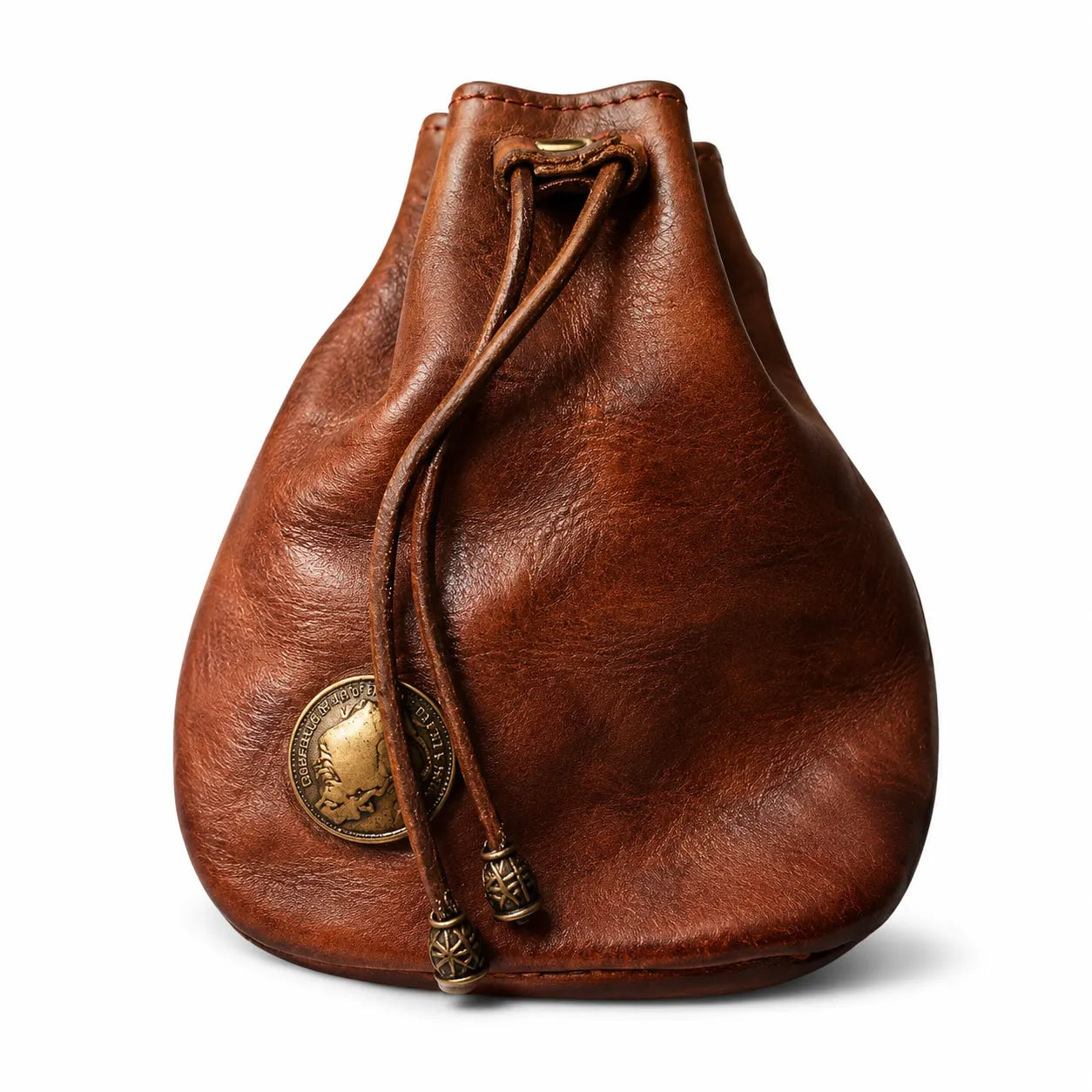 Vintage Drawstring Coin & Key Pouch