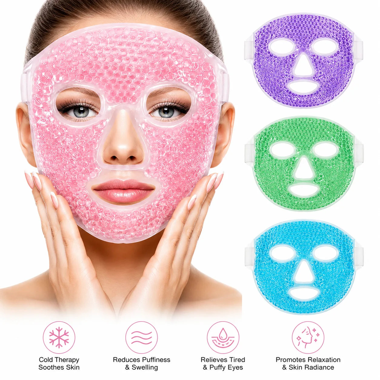 Gel Cooling Face & Eye Mask – Hot & Cold Compress-1pcs