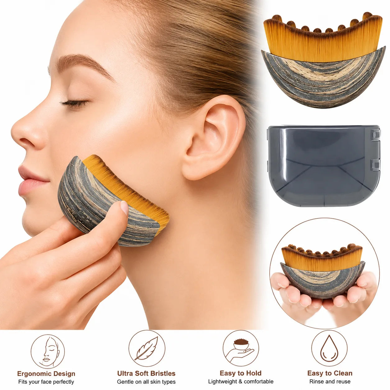 Lymphatic Contour Massage Brush – Face & Body