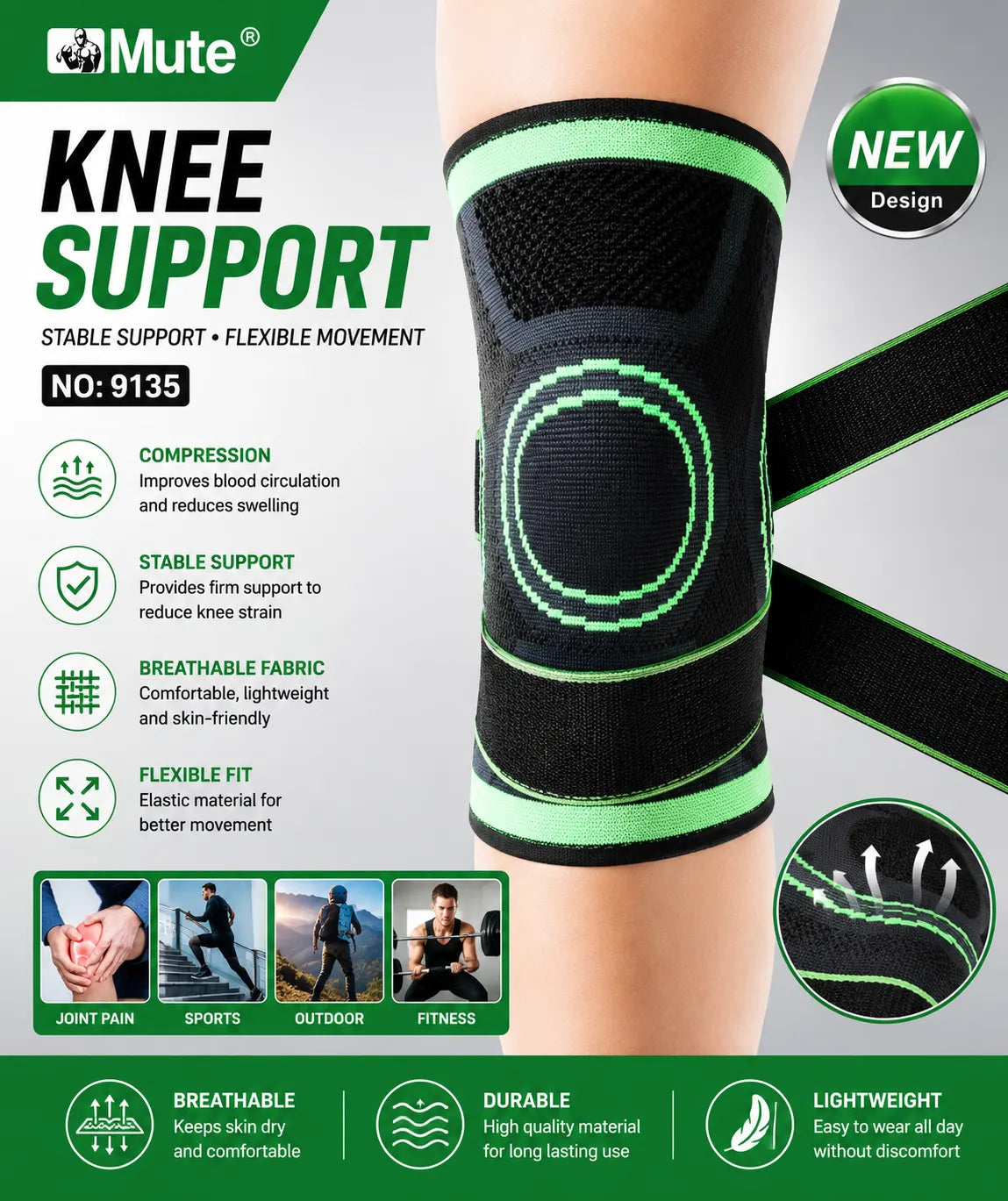 1pcs Adjustable Knee Support Guard
