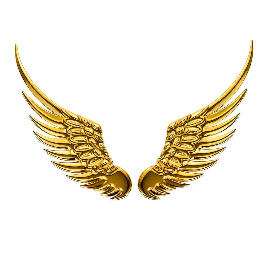 Wings Metal Emblem 1 pair with glu sticker