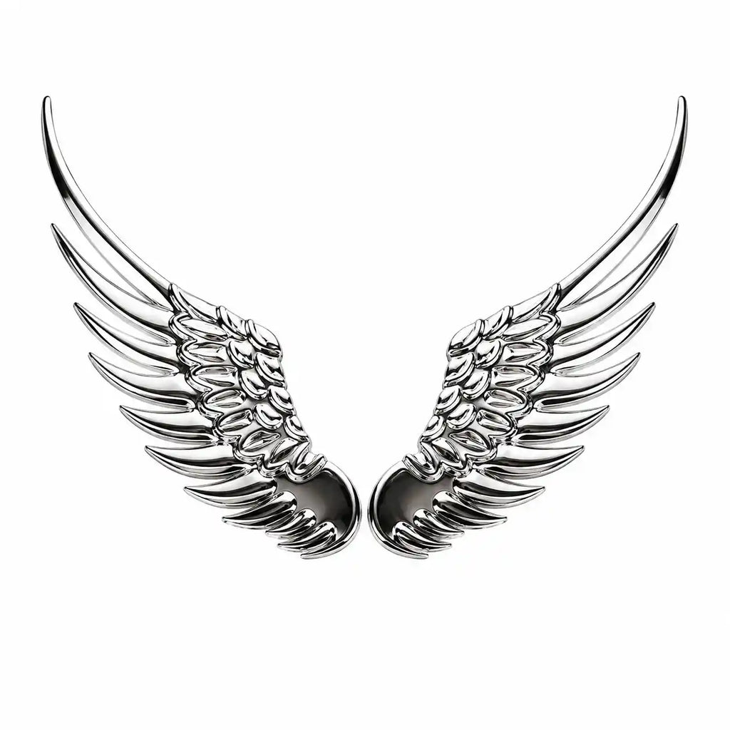 Wings Metal Emblem 1 pair with glu sticker