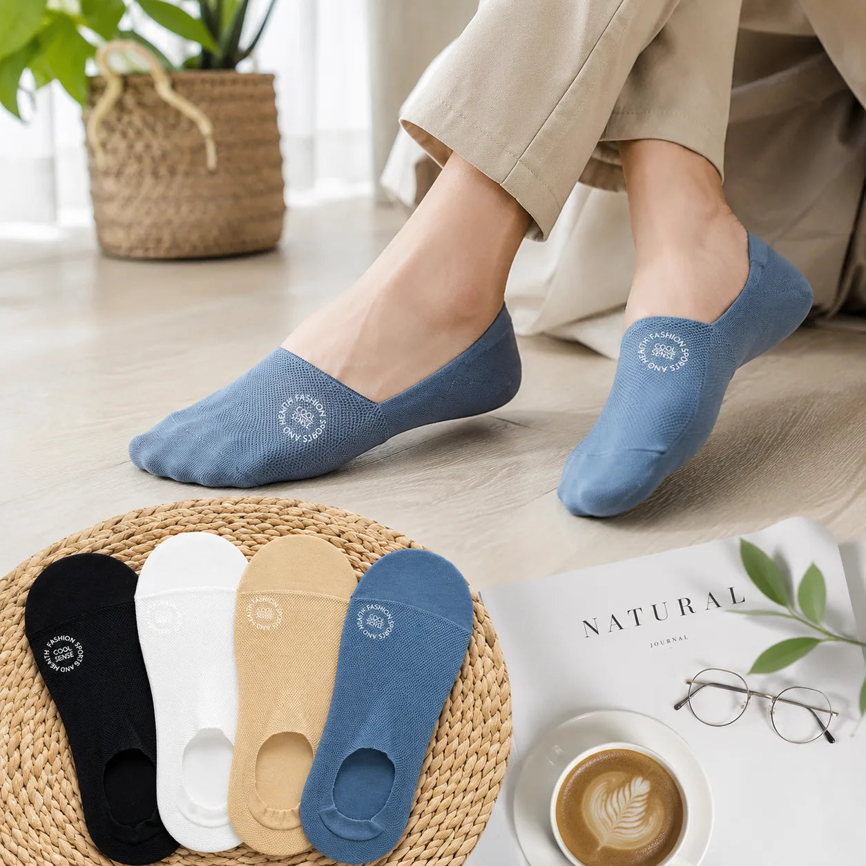 Breathable No-Show Socks–4 Pair Combo