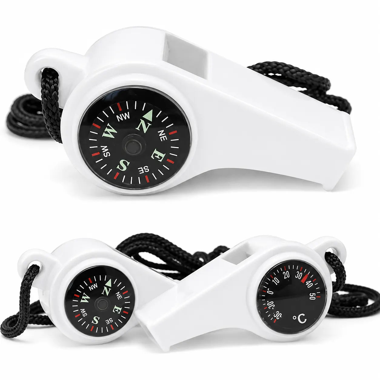 3-in-1 Survival Whistle –Compass & Thermometer Emergency Whistle
