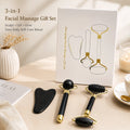 3PCS Jade Roller & Gua Sha Set with  Gift Box-Black