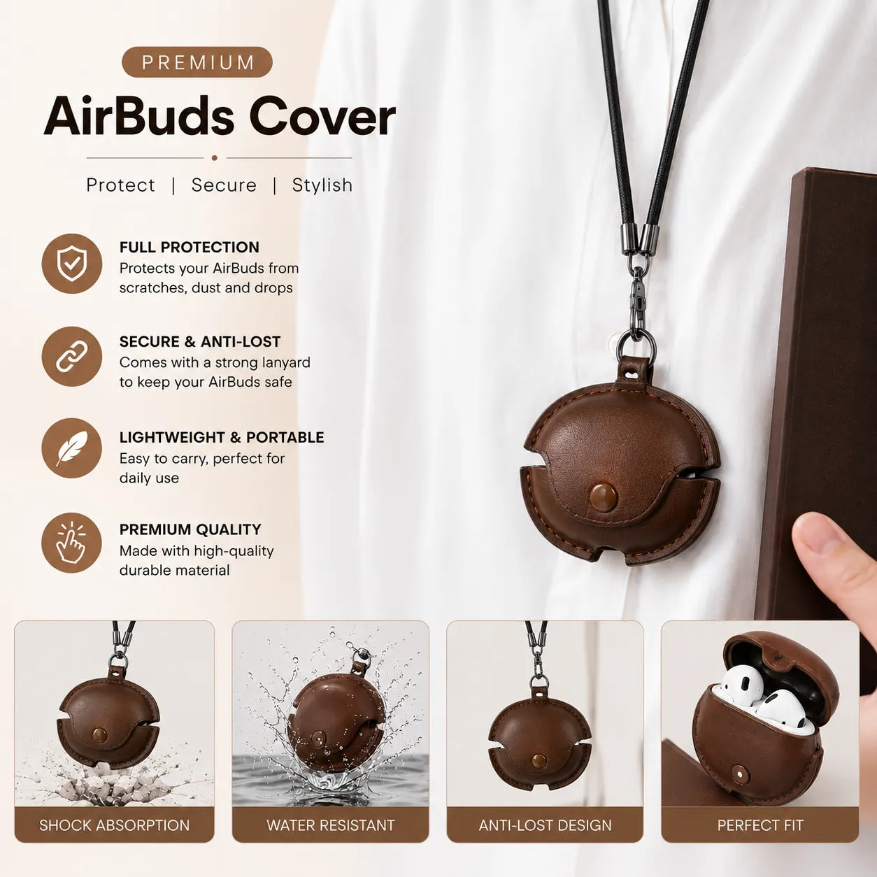Leather Case for AirBuds Pro3/pro4