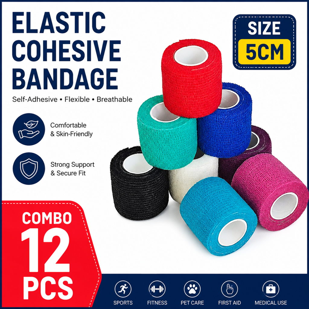 12PCS Self-Adhesive Elastic Bandage Wrap
