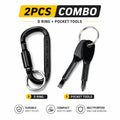 Pocket Tools Multifunction Screwdriver Keychain Repair Tool+D ring Combo