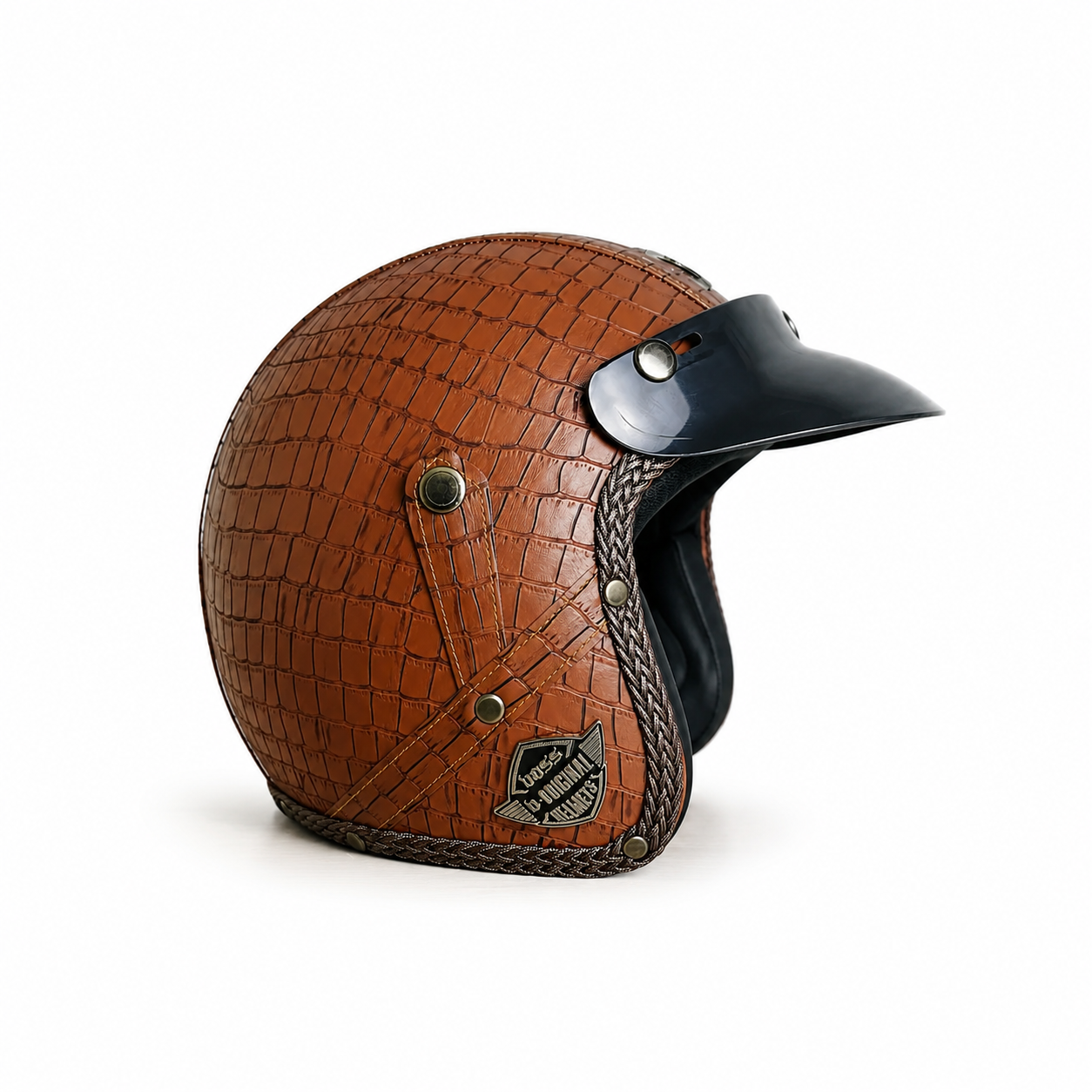Voss Classic Leather Helmet-Brown