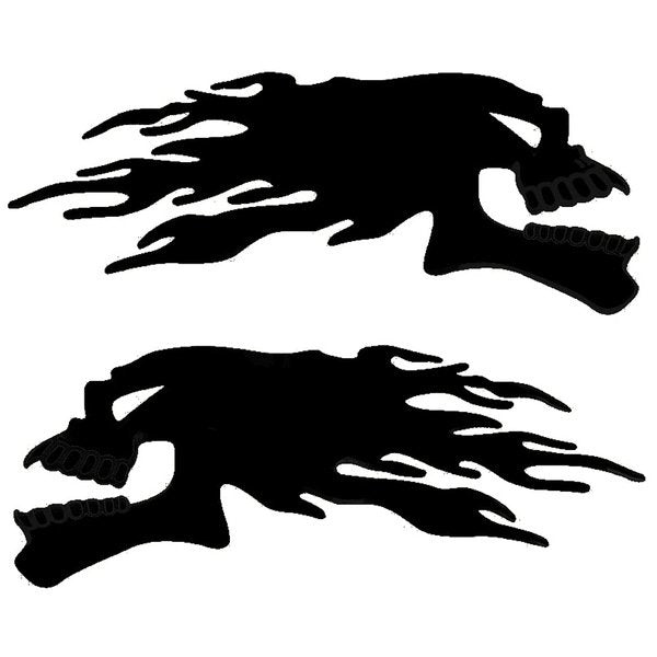 3D Ghost Skull Motorcycle Tank Stickers – 2 Pcs
