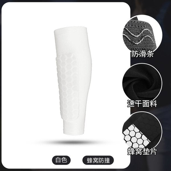 2Pcs Football Shin Guard Compression Sleeves with Foam Pads