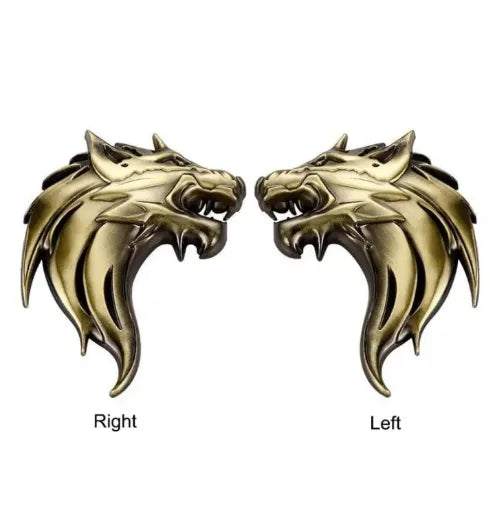Vespa Scooter Car Metal Premium Wolf Emblem 1pics One side