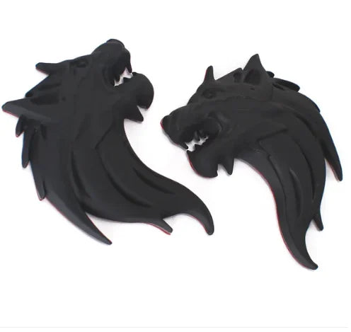 Vespa Scooter Car Metal Premium Wolf Emblem 1pics One side-Black
