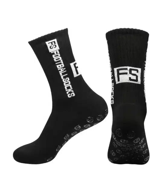 1 Pair Non Slip Breathable Football Socks Half Muja-Black (২পিচ)