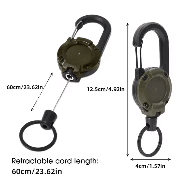 2Pcs Retractable Keychain – Heavy-Duty Carabiner Pull Reel