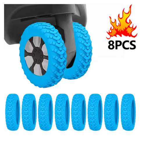8PCS Silicone Luggage Wheel Protector Covers
