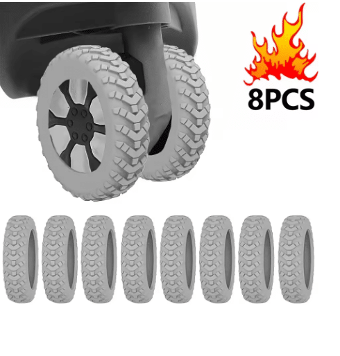 8PCS Silicone Luggage Wheel Protector Covers