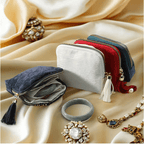 6-Layer Jewellery Storage Bag, Velvet Jewellery Pouch Bag