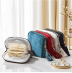 6-Layer Jewellery Storage Bag, Velvet Jewellery Pouch Bag