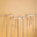 Wall Mounted Jewelry Organizer – 3 Pack Necklace Holder with 8 Hooks