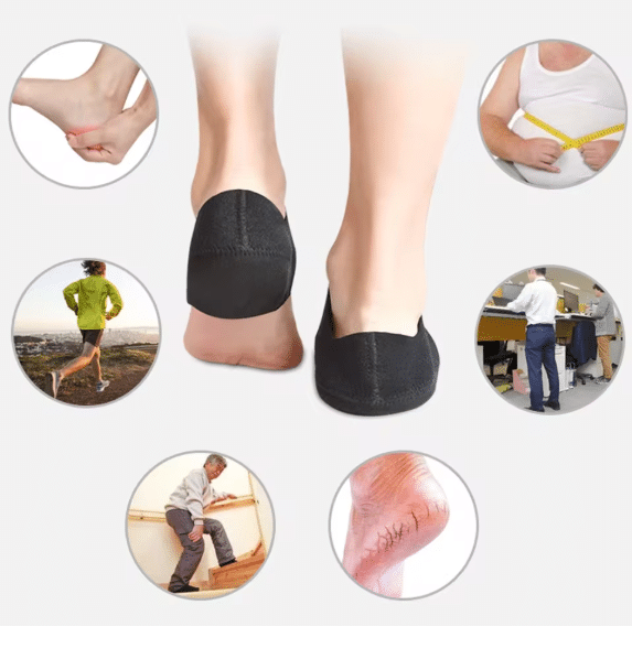U-Shaped Silicone Gel Heel Cups for Plantar Fasciitis & Heel Pain Relief – 1 Pair