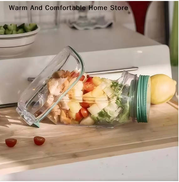 Reusable Salad Pod with Side-Opening Lid