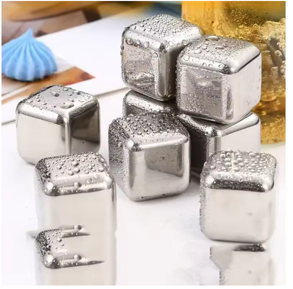 Stainless Steel Ice Cubes Set – 4pcs Pack