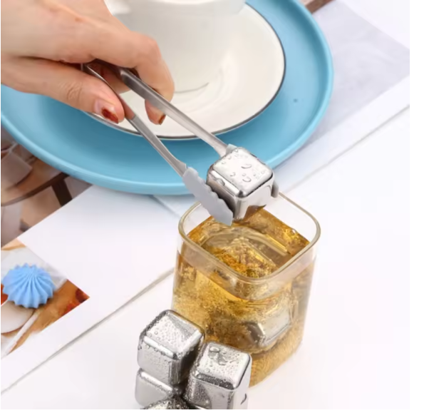 Stainless Steel Ice Cubes Set – 4pcs Pack