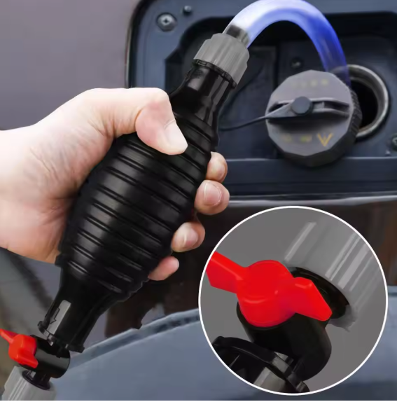 Portable Manual Fuel Pump Transfer Hand Pump with 7 Feet Rubber Pipe