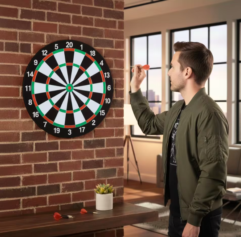 18-Inch Dart Board Set with 6 Darts – Indoor Party & Family Game