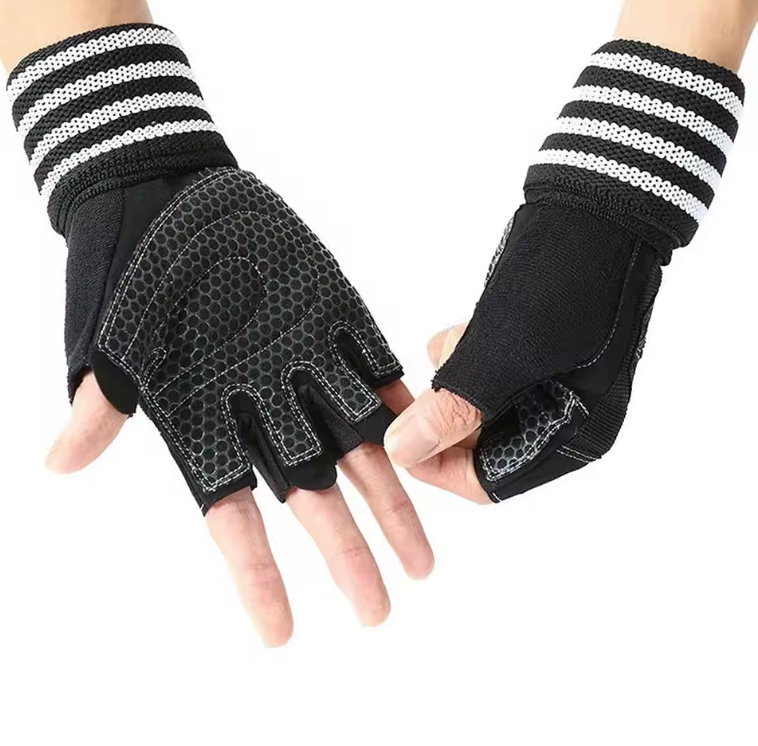 Half Finger Workout Gloves – Full Palm Protection & Non-Slip Grip for Gym, Cycling & Training