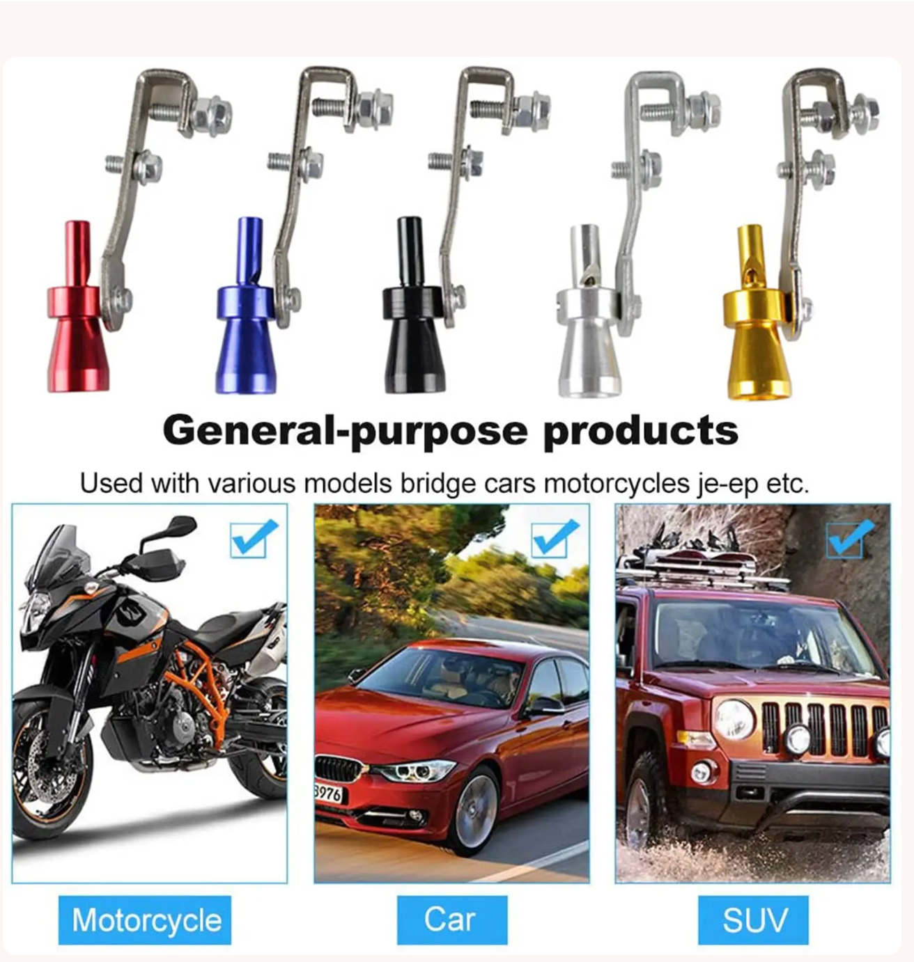 Universal Aluminum Turbo Sound Exhaust Whistle – Car Muffler Simulator Sound Maker