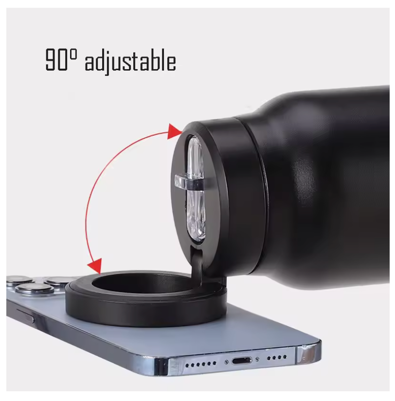 Magnetic Vacuum water bottle with Phone Holder