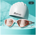 Adult Swimming Goggles Set with Cap & Earplugs