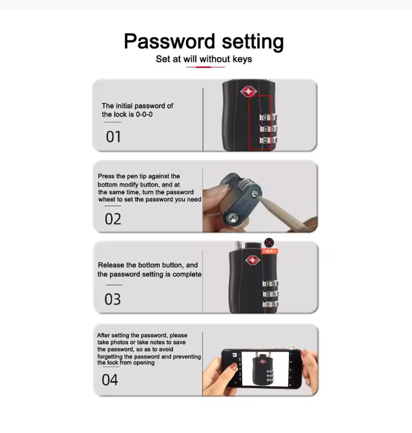 TSA Approved 3-Digit Combination Travel Luggage Lock