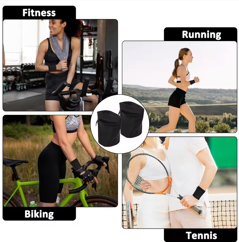 Sports Wrist Band Wallet with Zipper-1pcs