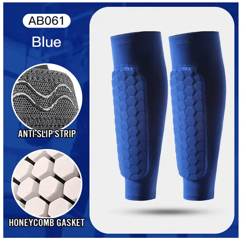 2Pcs Football Shin Guard Compression Sleeves with Foam Pads