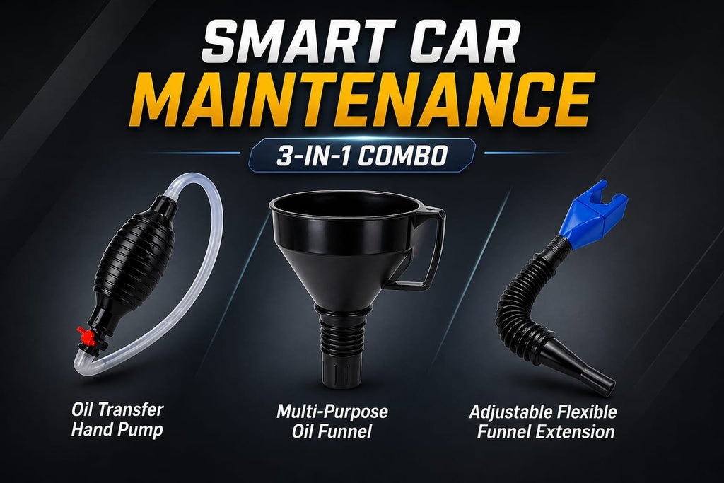 Fuel Transfer Hand Pump with Funnel Set 3-item Combo Pack