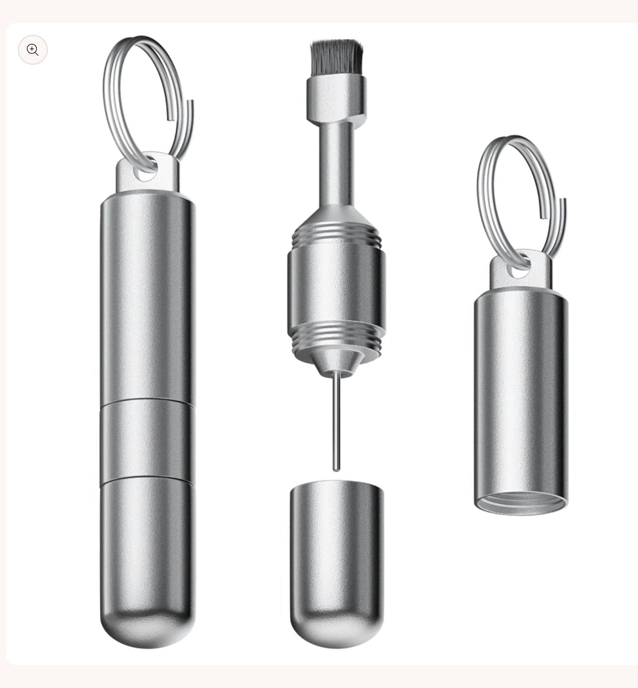 2-in-1 SIM Card Ejector Tool & Cleaning Brush Keychain