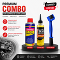 Motocare chain lube, De-rust, chain Brush combo for Bike
