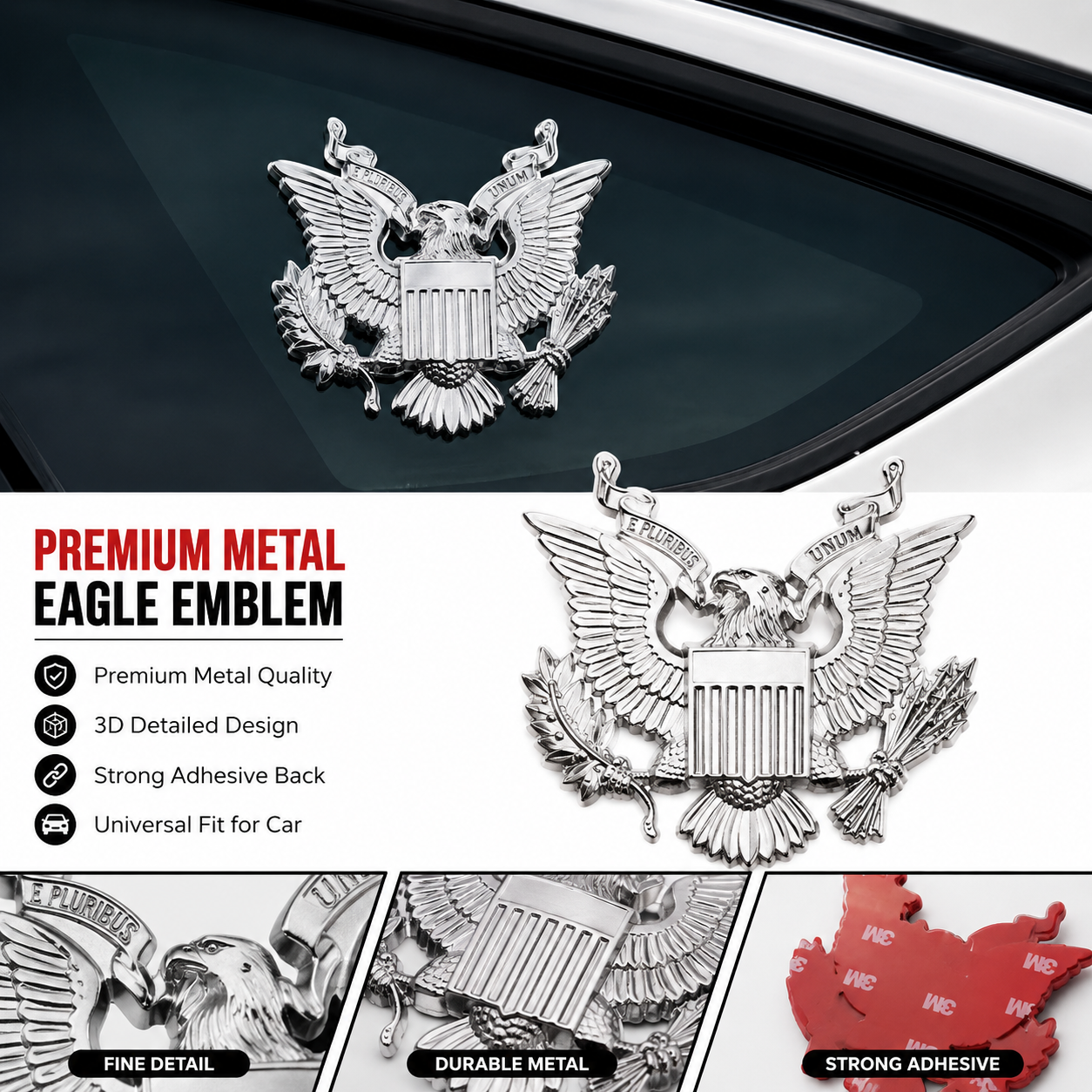 Eagle Metal Emblem with glu sticker
