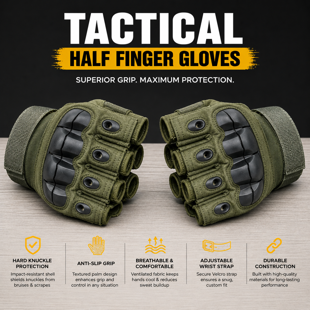High quality half finger Hand Gloves for biker