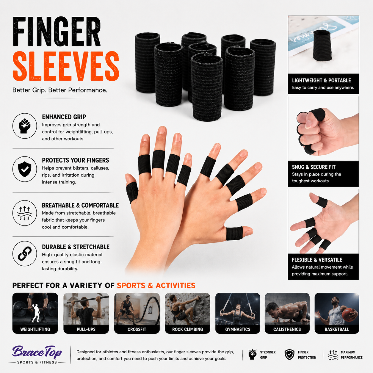 10pcs Sports Finger Sleeves – Stretchy Arthritis Support & Finger Guards for Basketball, Volleyball, Outdoor Protection