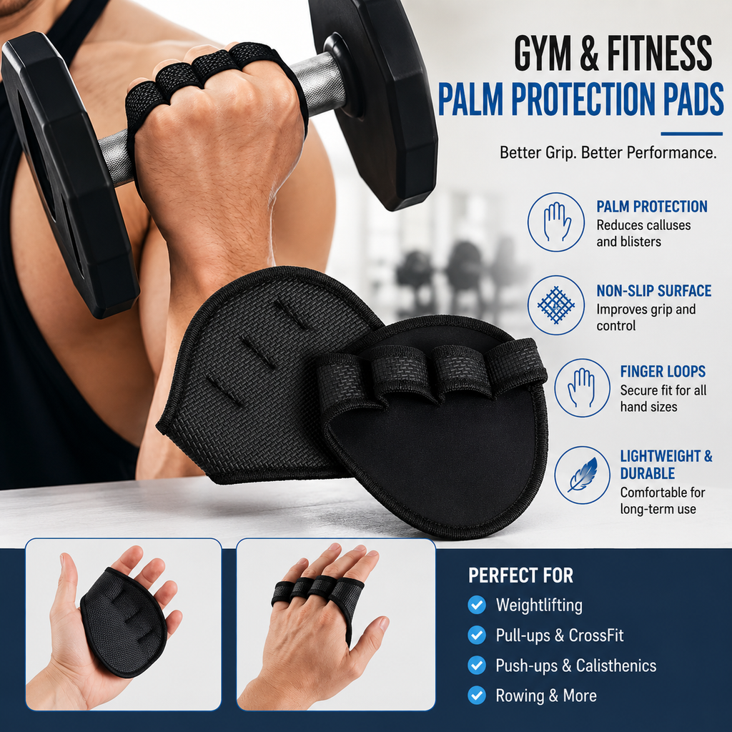 2PCS Grip Pads Lifting Grips Gym Workout Gloves2